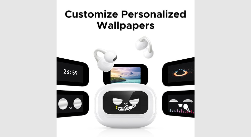 UGREEN WS208 ClipBuds Magic True Wireless Earbuds with Smart touchscreen and Longer battery life - White image 7