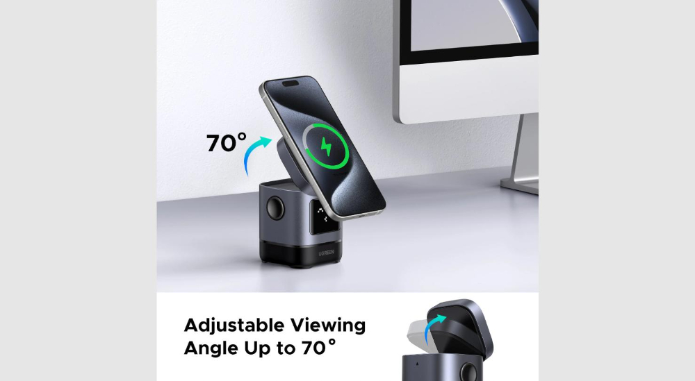 UGREEN W709 Uno 2-in-1 Magnetic Wireless Charger 15W
