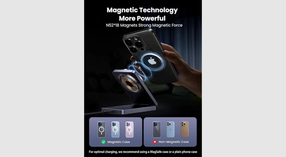 UGREEN W528  2-in-1 Magnetic (Phone (15W) and Air Pods(5W)) Wireless Charger