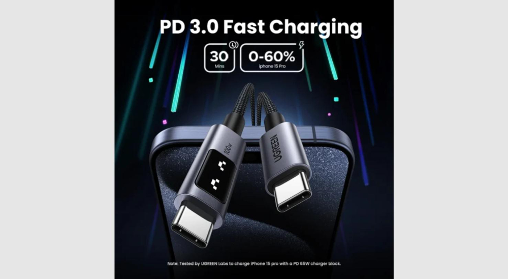UGREEN Uno USB-C to USB-C PD Fast Charging Cable 3m