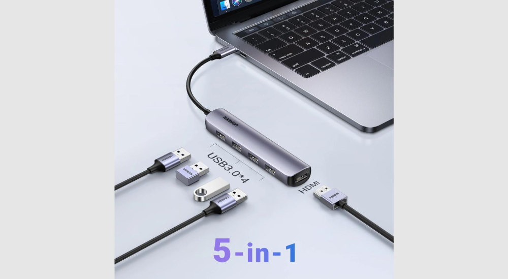 UGREEN USB-C to 4*USB 3.0+HDMI Adapter image 5