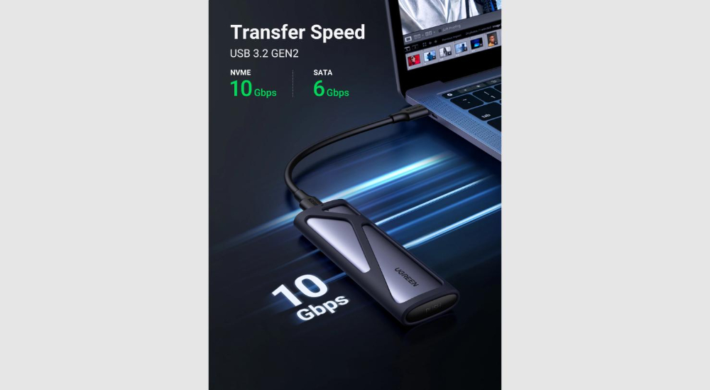 UGREEN USB-C Female to M.2 M-Key 10G Enclosure C TO C Cable 50cm image 3