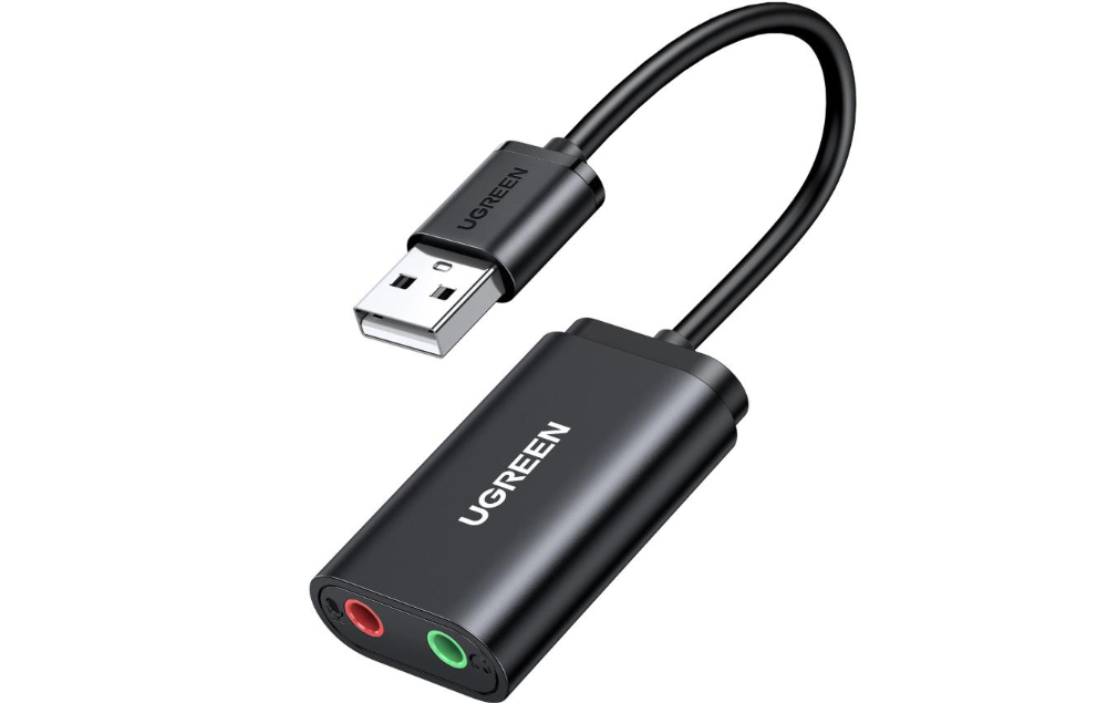 UGREEN USB 2.0 to 3.5mm Headphone External Sound Adapter (Black)