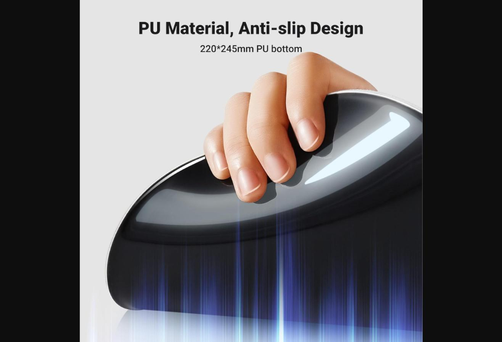 UGREEN Ergonomic Mouse Pad with Wrist Support 220x245mm - Stray Night Black