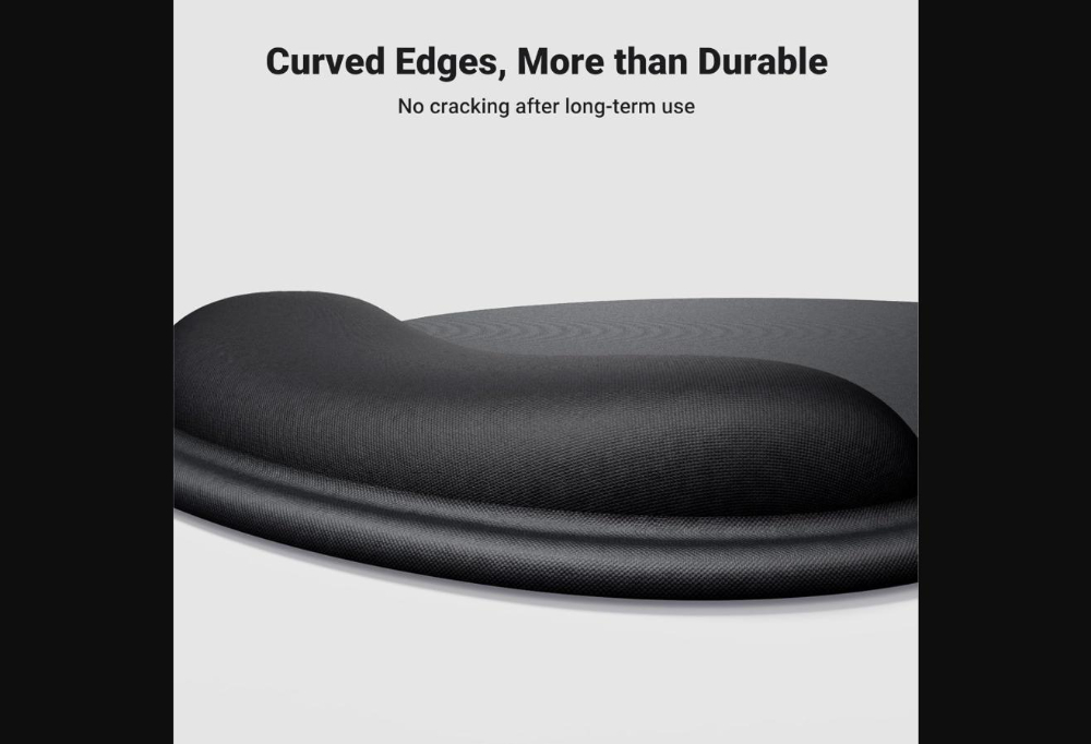 UGREEN Ergonomic Mouse Pad with Wrist Support 220x245mm - Stray Night Black image 2
