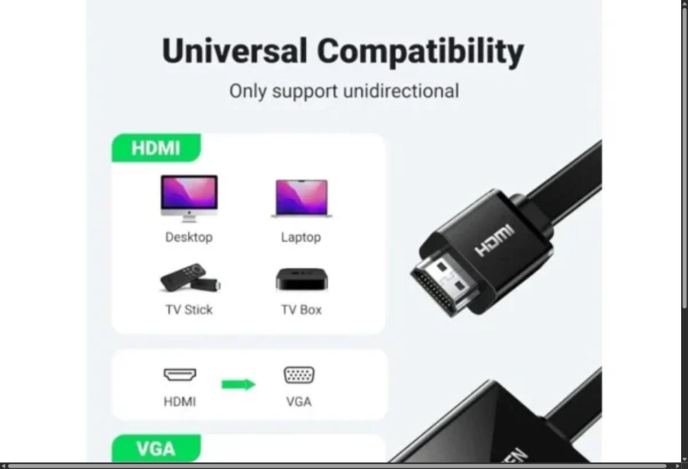 UGREEN CM611 HDMI to VGA Converter without Audio