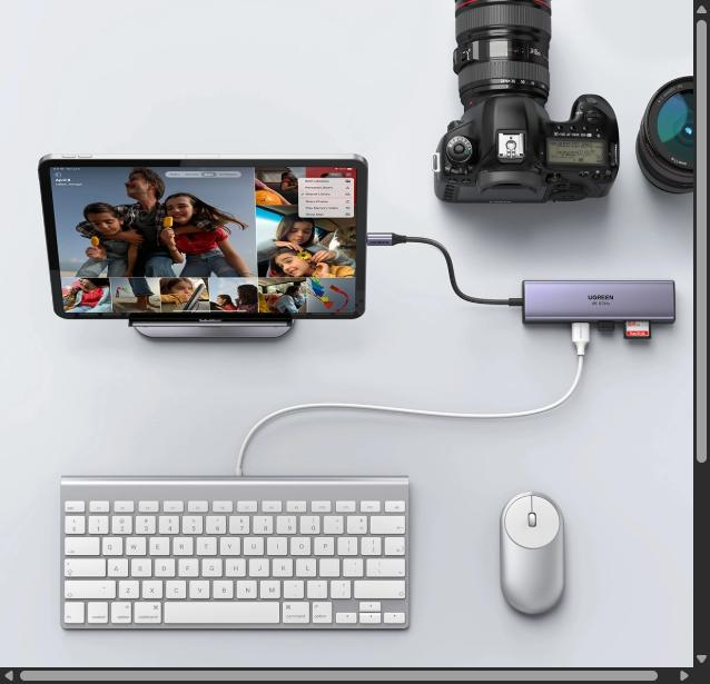 UGREEN CM512 7-In-1 USB-C Docking USB3.0/USB3.1/HDMI/RJ45/SD/TF/PD