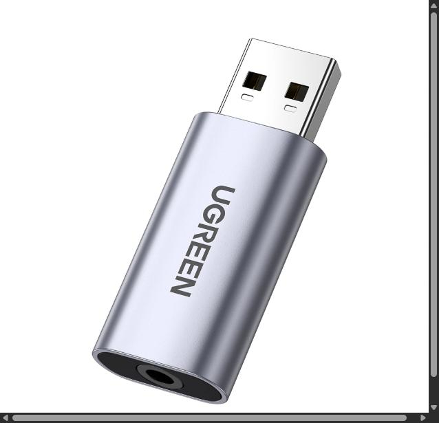 UGREEN USB-A to 3.5mm Audio Jack External Stereo Sound Adapter - Silver