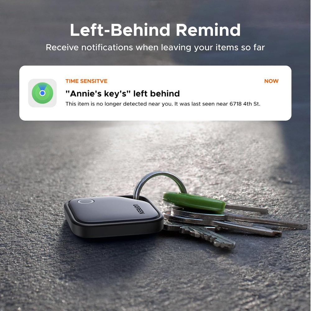 UGREEN FineTrack Tracker Tag for Apple Find My, 2-Year Replaceable Battery iOS only, Air Tracker Tag, 80dB Alarm Volume, Bluetooth Finder and Keys Tags for Wallet, Luggage, Suitcase and More image 6