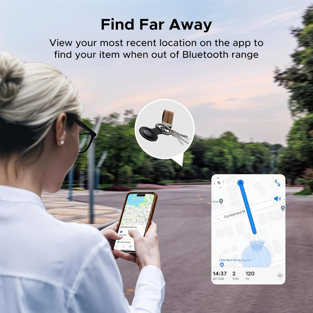 UGREEN FineTrack Mini Tracker Tag for Apple Find My, Replaceable Battery iOS only, Tracker Tag, 18-Month Replaceable Battery, 80dB Volume, Bluetooth Finder for Keys, Wallet, Luggage, Tag Holder image 9
