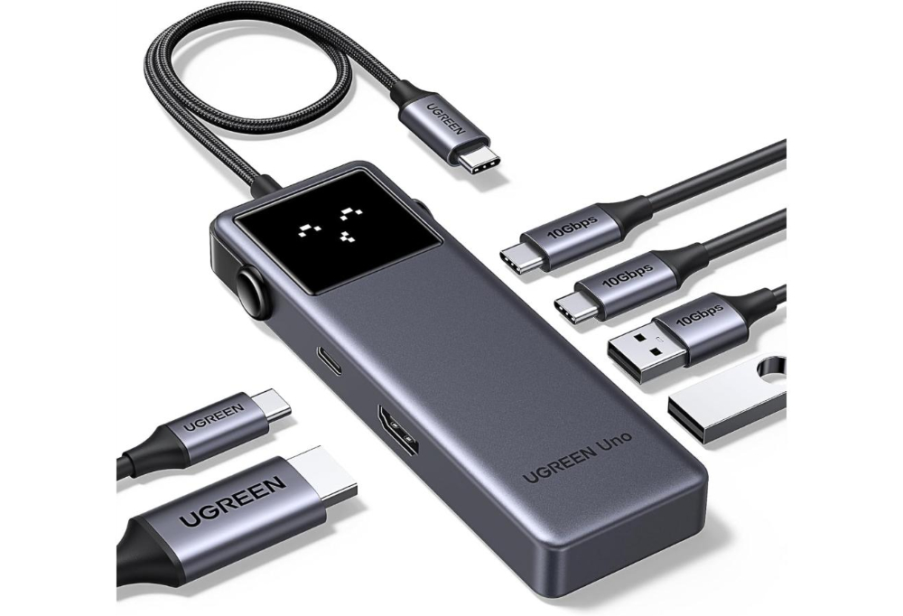 UGREEN Uno 6-in-1 USB-C Docking Station with HDMI, 100W PD, 2 USB-C and 2 USB-A 3.2 Ports