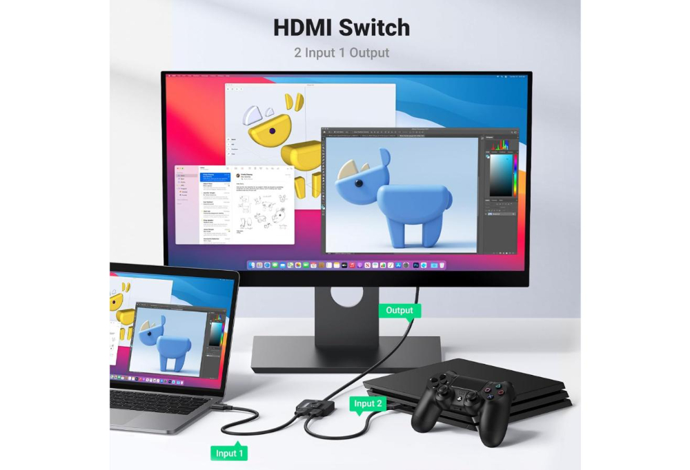 UGREEN 2 In 1 Out HDMI Switcher 4K@60Hz image 2