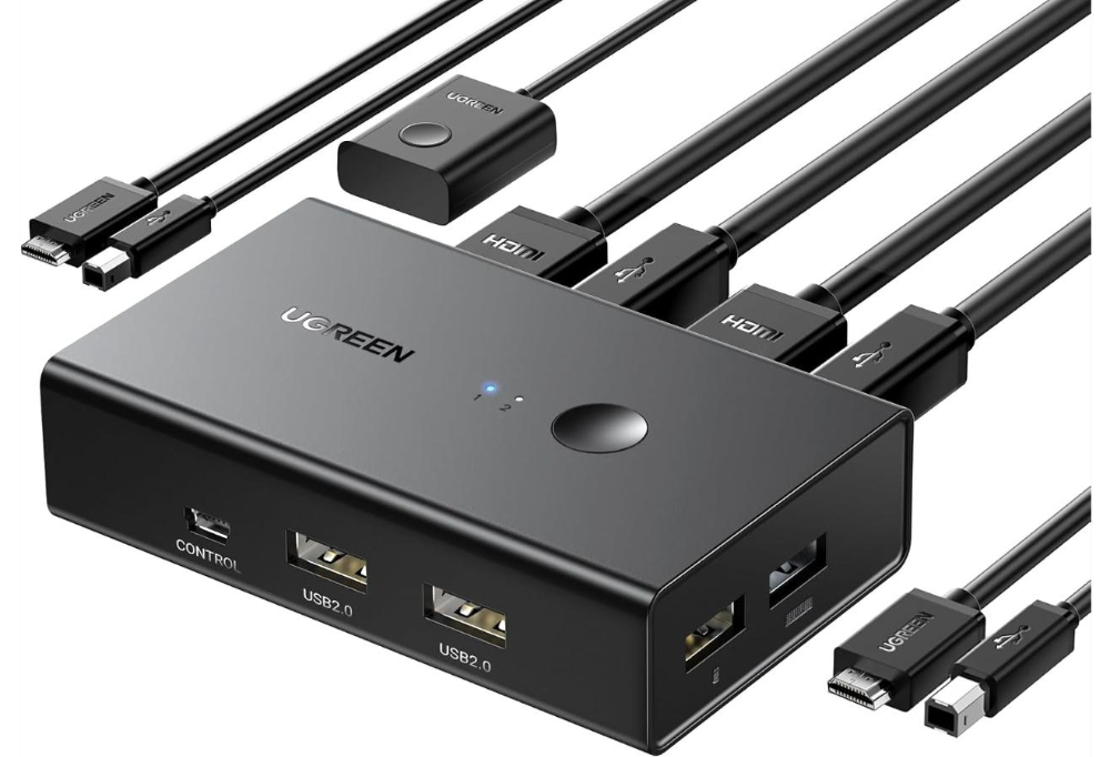UGREEN HDMI Switch Box 2 In 1 Out KVM Switching
