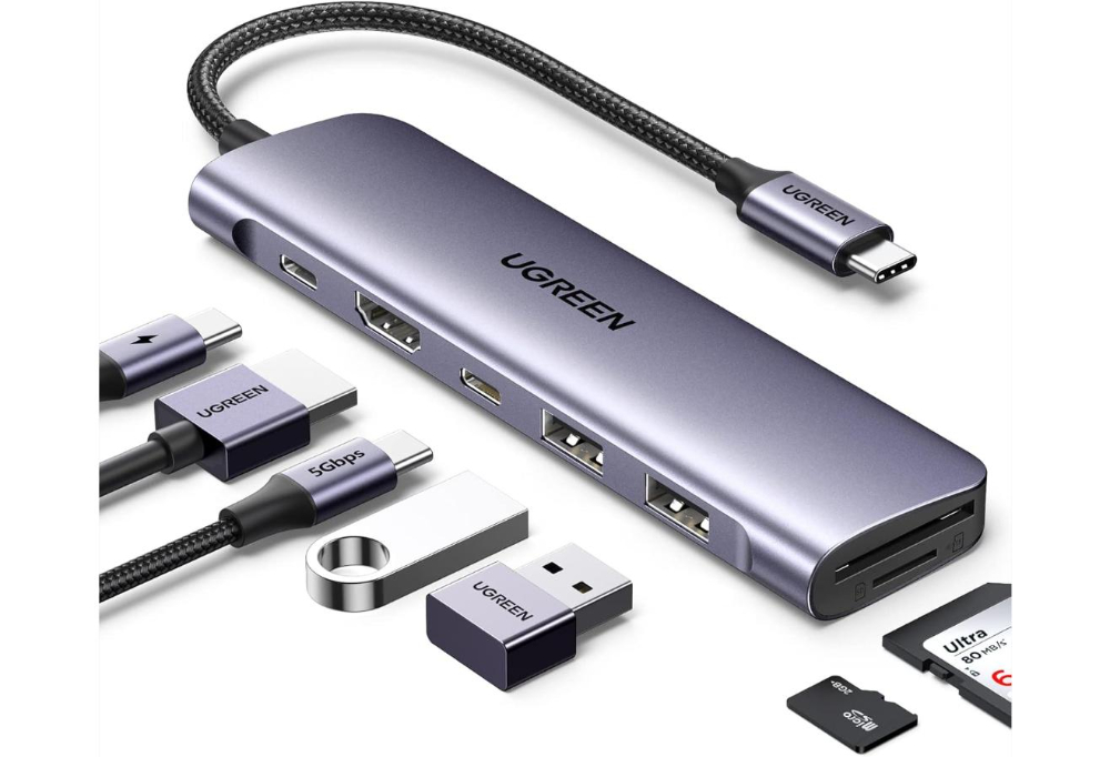 UGREEN 7-in-1 USB-C Multifunction Adapter with 4K HDMI, SD/TF Card Reader and PD