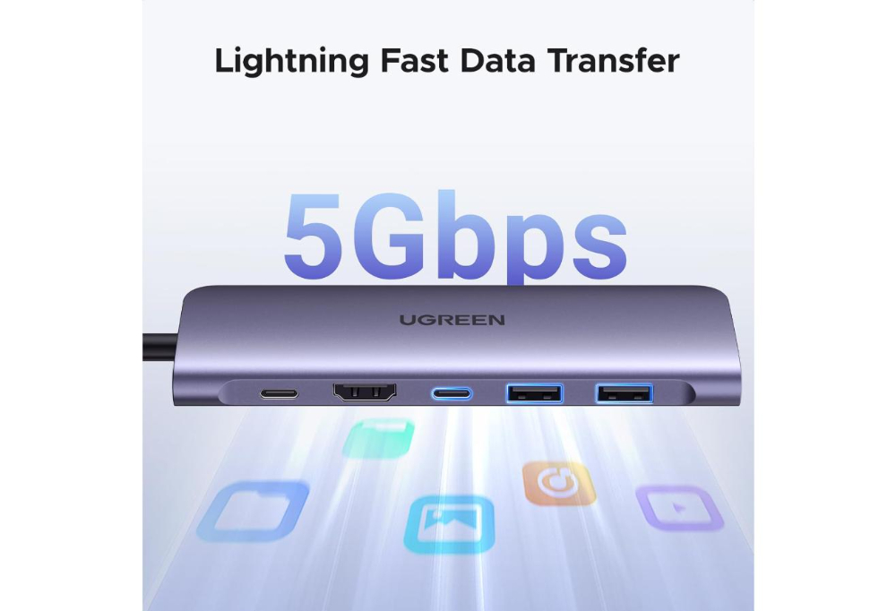 UGREEN 7-in-1 USB-C Multifunction Adapter with 4K HDMI, SD/TF Card Reader and PD image 3