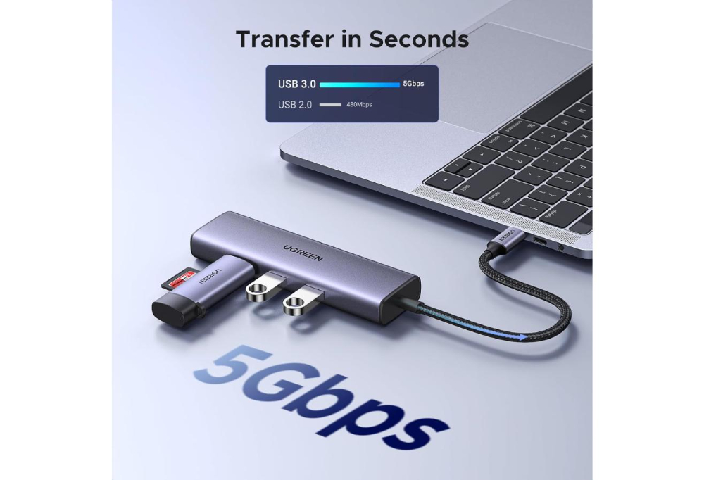 UGREEN 6-in-1 USB-C Hub with 4K@60Hz HDMI, Gigabit Ethernet and 100W PD image 4
