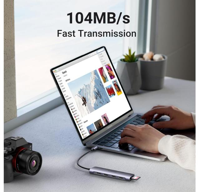 UGREEN 6 in 1 Multifunction Adapter, USB-C To 4K HDMI + USB 3.0 A (3 Port) + SD/TF Converter image 5