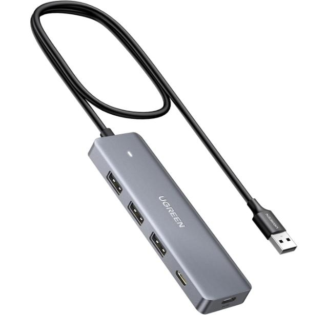 UGREEN 4-Port USB3.0 Hub with USB-C Power Supply