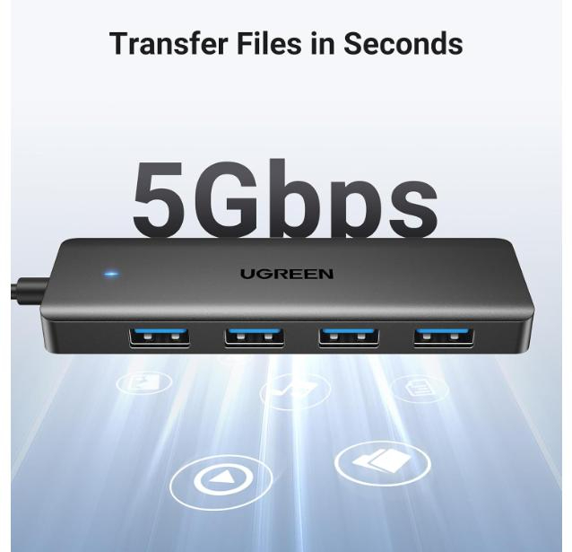 UGREEN 25851 USB 3.0 4-port USB Hub 5 Gbps Data Transfer - Grey image 3