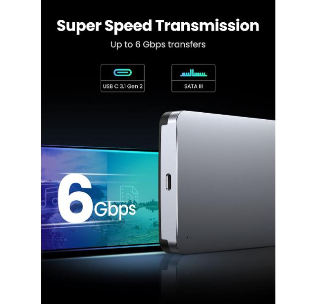 UGREEN USB-C HDD Enclosure Aluminum | USB 3.1 image 2