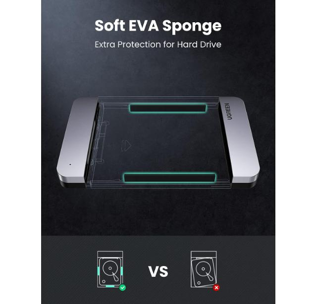 UGREEN USB-C HDD Enclosure Aluminum | USB 3.1 image 5
