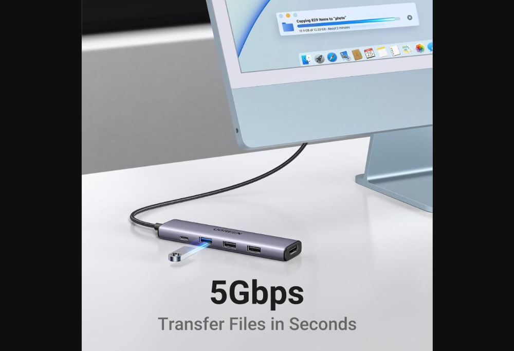 UGREEN CM251 5-in-2 (DUAL) USB-C MAC docking - HDMI 4k UHD/100W PD image 4