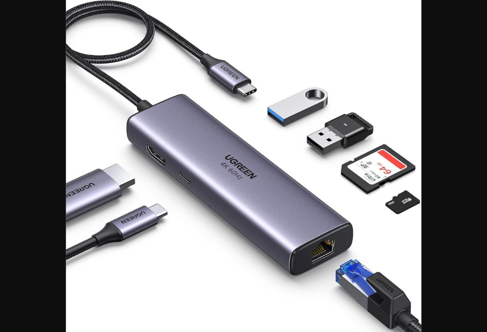 UGREEN CM512 7-In-1 USB-C Docking 2*USB3.0/HDMI/RJ45/SD/TF/PD