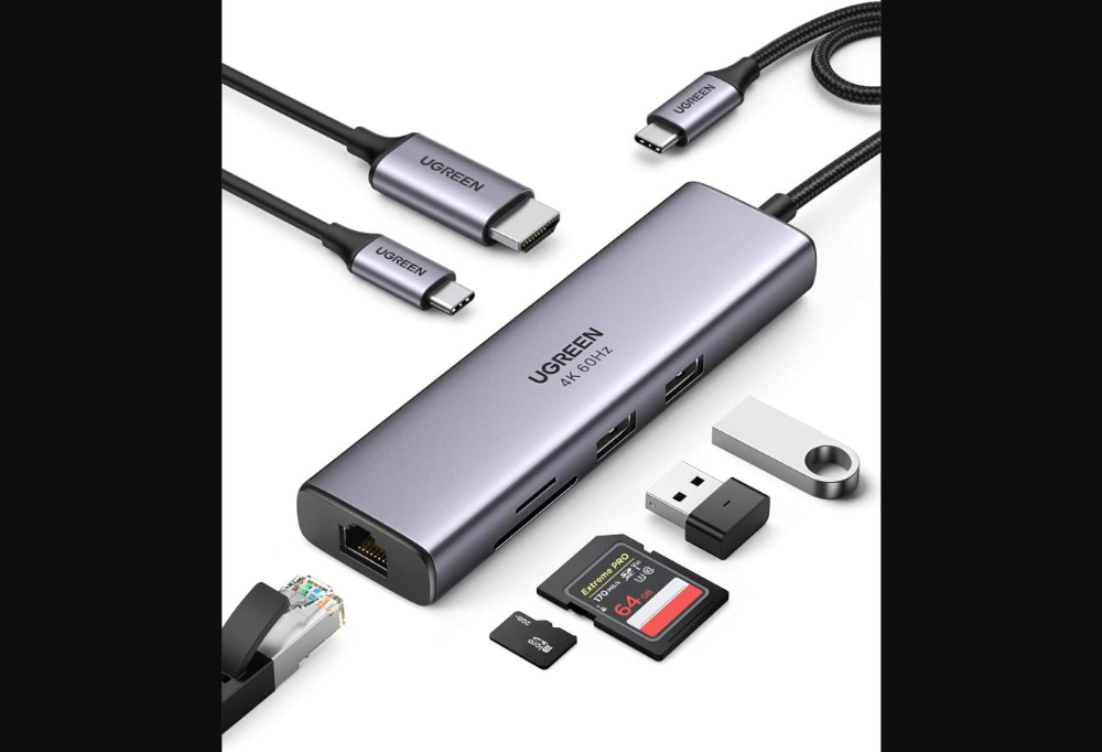 UGREEN CM512 7-In-1 USB-C Docking 2*USB3.0/HDMI/RJ45/SD/TF/PD image 4