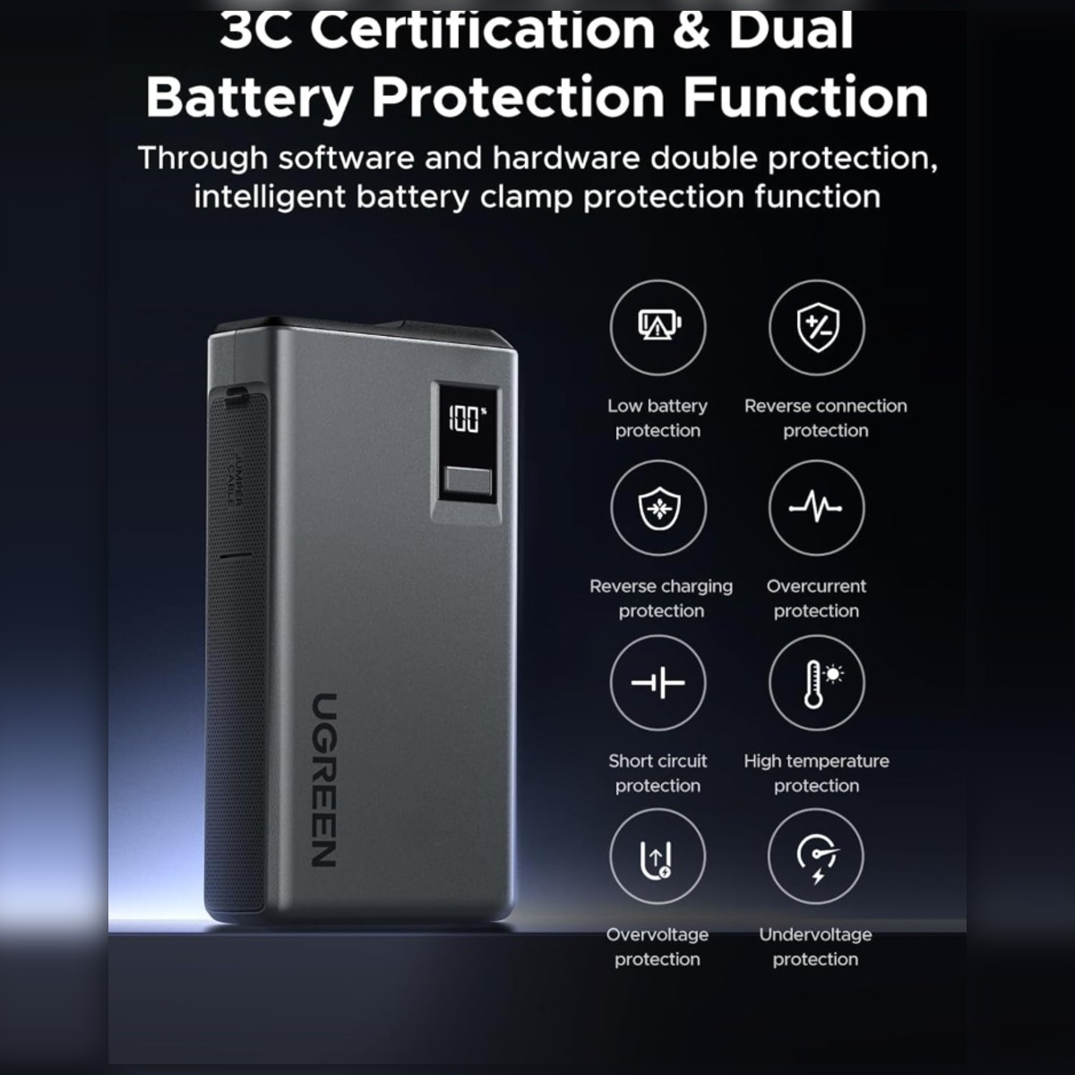 UGREEN 12,000mAh Car Jump Starter Power Pack image 7