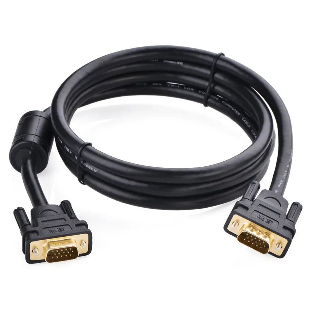 UGREEN VGA Male to Male Cable 1.5m (Black), For Compatible Monitor & Display Connections
