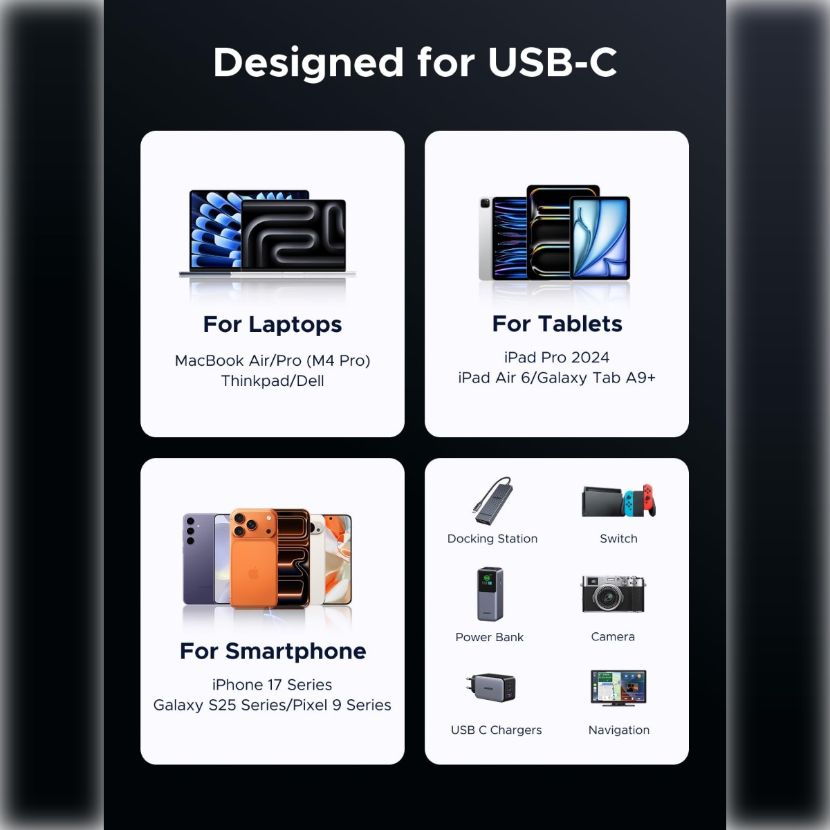 UGREEN USB-C 3.2 Gen 2 10Gbps, 4k @60Hz, 2m(Black) image 7