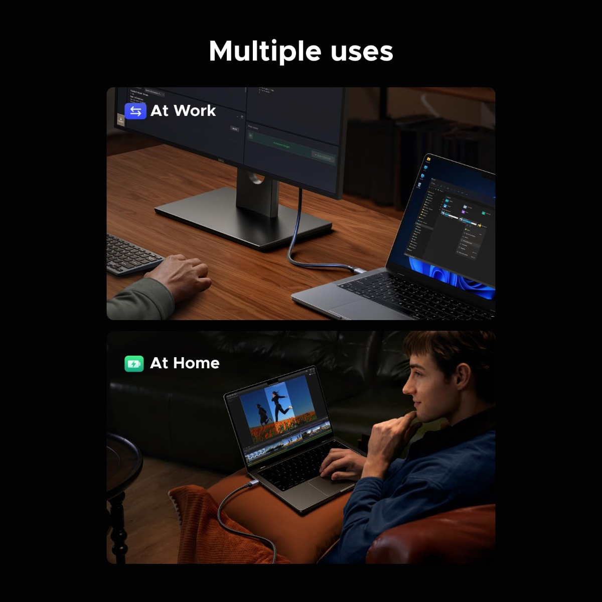 UGREEN USB-C 3.2 Gen 2 10Gbps, 4k @60Hz, 2m(Black) image 8