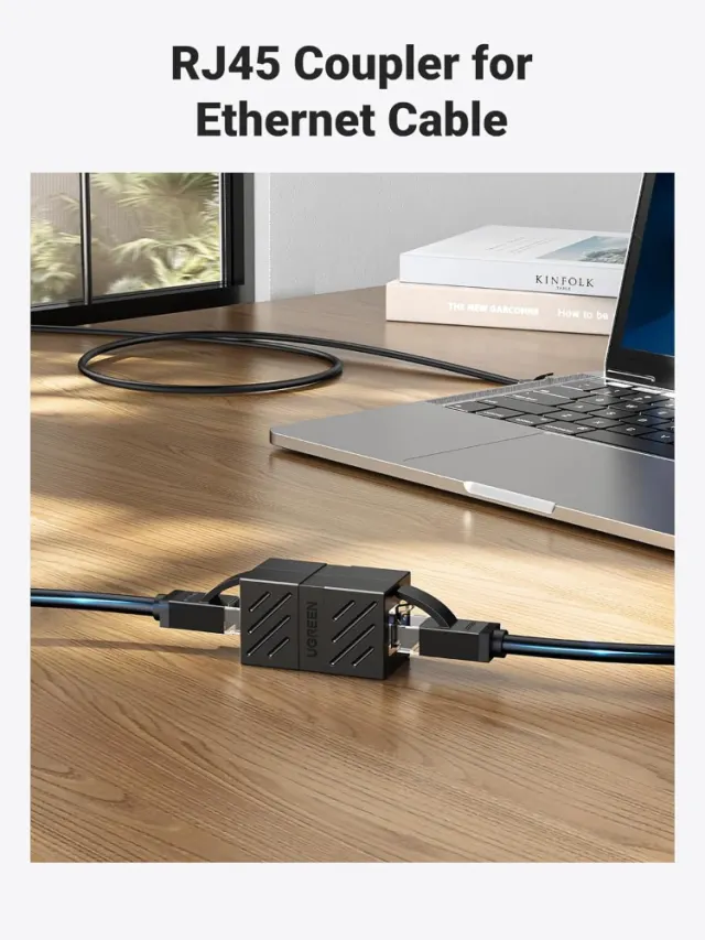 UGREEN RJ45 Network Keystone Jack Inline Coupler Female to Female (Black)