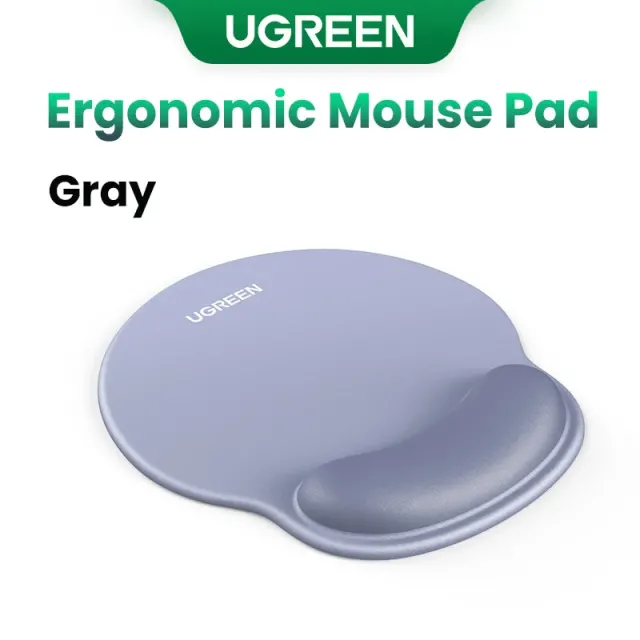 UGREEN Ergonomic Wrist Rest Mouse Pad (Moon Shadow Gray), Memory Foam Support for Comfortable All-Day Use | Compatible with Optical & Gaming Mice, for Office & Home Desk Setups