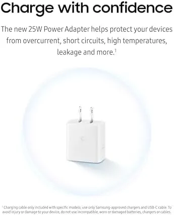 Samsung USB-C Super Fast Charging Wall Charger - 25W PD Adapter with Type-C Cable