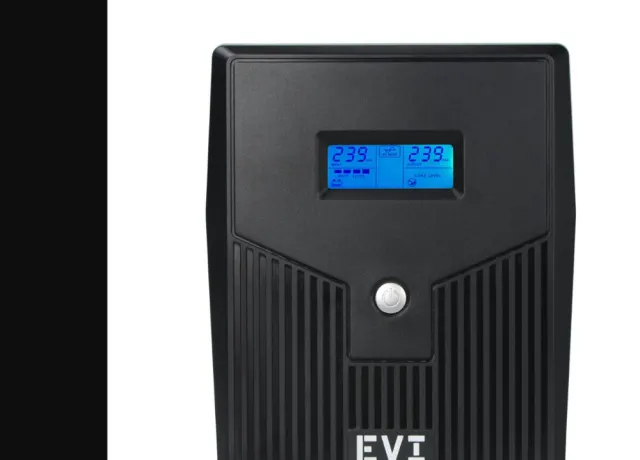 EVI 1600VA / 900W Line Interactive UPS with LCD Display – Battery Backup & AVR with 4 Outlets and Monitoring Software for PC, Office & POS (EP-UPS1600UU2IE2-UK)