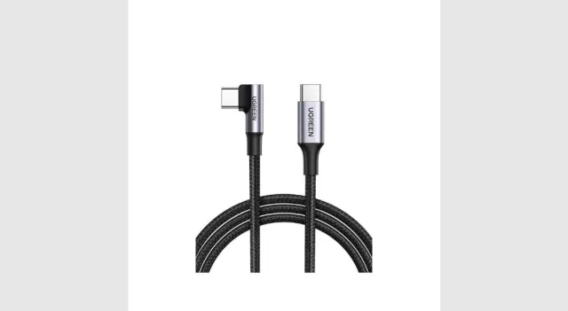 UGREEN USB-C to USB-C PD Fast Charging 90 Degree Cable 5A Max Black 1m